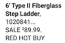 Ace Hardware Werner 6' Type II Fiberglass Step Ladder offer