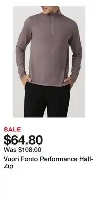 Nordstrom Vuori Ponto Performance Half-Zip offer