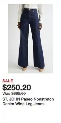 Nordstrom ST. JOHN Paseo Nonstretch Denim Wide Leg Jeans offer