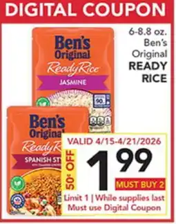 Pete's Fresh Market 6-8.8 oz. Ben's Original READY RICE offer