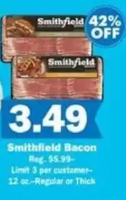 Schnucks Smithfield Bacon offer