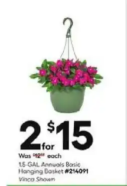 Lowe's 1.5-GAL Annuals Basic Hanging Basket offer
