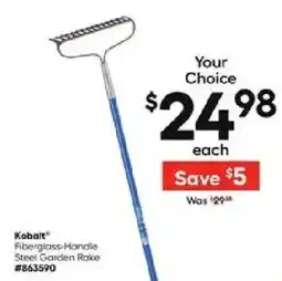 Lowe's Kobalt Fiberglass Handle Steel Garden Rake offer