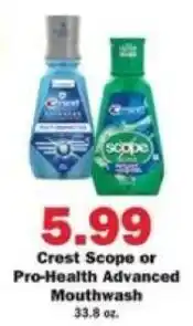 Schnucks Crest scope or pro-health advanced mouthwash offer