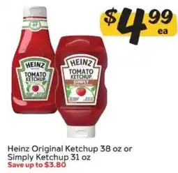 Winn Dixie Heinz Original Ketchup or Simply TOMATO KETCHUP SIMPLY offer