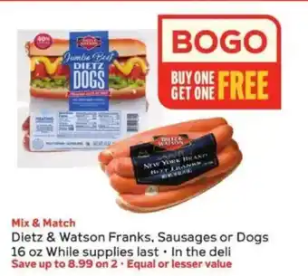 Dietz & Watson Franks, Sausages or Dogs