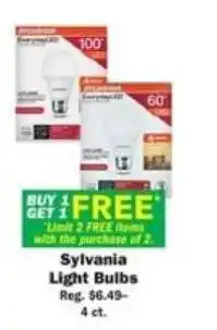 Schnucks Sylvania Light Bulbs offer