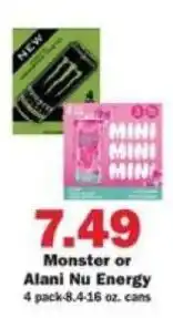 Schnucks Monster or Alani Nu Energy offer