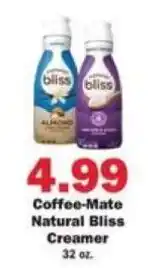 Schnucks Coffee-Mate Natural Bliss Creamer offer