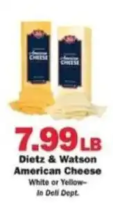 Schnucks Dietz & Watson American Cheese offer