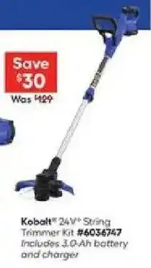 Lowe's Kobalt 24V String Trimmer Kit offer