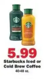 Schnucks Starbucks Iced or Cold Brew Coffee offer