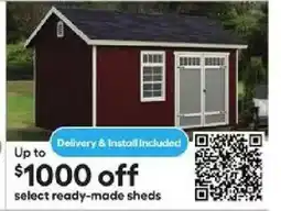 Lowe's Select ready-made sheds offer