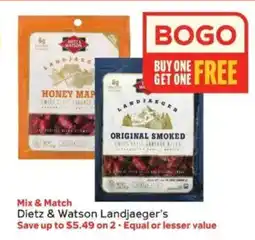 Winn Dixie Dietz & watson landjaeger's offer