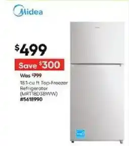 Lowe's Midea 181 cu ft Top Freezer Refrigerator offer
