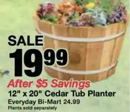 Bi-Mart Cedar Tub Planter offer
