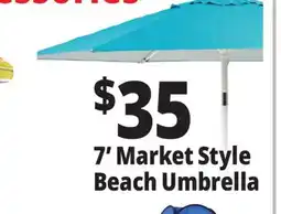 Ocean State Job Lot 7' Market Style Tilting Beach Umbrella offer