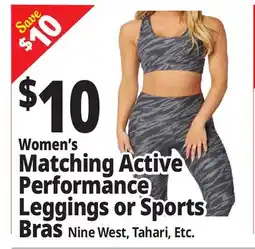Ocean State Job Lot Women's Matching Active Performance Leggings or Sports Bras offer