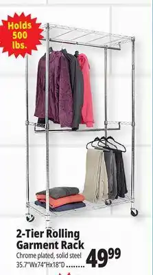 Ocean State Job Lot 2-Tier Rolling Garment Rack offer