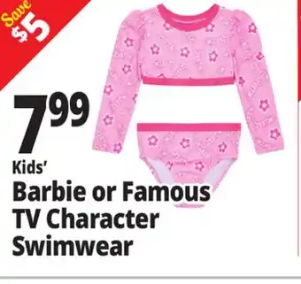 Ocean State Job Lot Kids' Barbie or Famous TV Character Swimwear offer