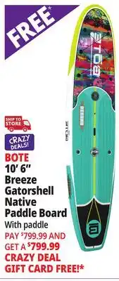 Ocean State Job Lot BOTE 10' x 6 Breeze Gatorshell Native Paddle Board with Paddle Native Spectrum offer