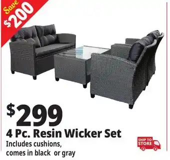 Ocean State Job Lot 4 Pc. Resin Wicker Set offer