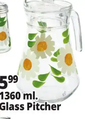 Ocean State Job Lot 1360 ml. Glass Pitcher offer