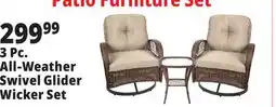 Ocean State Job Lot 3-Piece Swivel Rocking Wicker Set offer