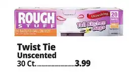 Ocean State Job Lot Rough Stuff 13 Gal Tall Kitchen Trash Bags with Drawstring 20 Count offer