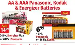 Ocean State Job Lot AA & AAA Panasonic, Kodak & Energizer Batteries offer