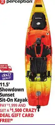 Ocean State Job Lot Perception Showdown 11.5 Fishing Pedal Kayak Dapper offer