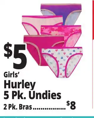 Ocean State Job Lot Girls' Hurley 5 Pk. Undies offer