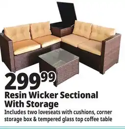 Ocean State Job Lot 4-Piece Resin Wicker Sectional with Storage Bin offer
