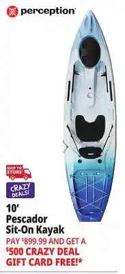 Ocean State Job Lot 10' Pescador Sit-On Kayak offer