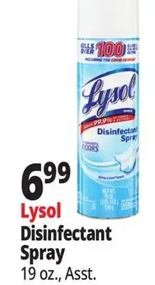 Ocean State Job Lot Lysol Crisp Linen Disinfectant Spray 19 oz offer