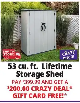 Ocean State Job Lot Lifetime 53 cu. ft. Storage Shed Gray offer