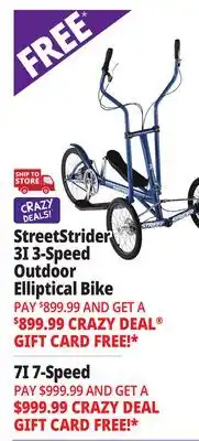 Ocean State Job Lot StreetStrider 3i Outdoor Elliptical Bike Blue offer