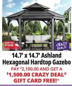 Ocean State Job Lot Ashland 14.7' x 14.7' Hexagonal Hardtop Gazebo offer
