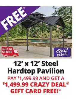 Ocean State Job Lot 12' x 12' Steel Hardtop Pavilion offer