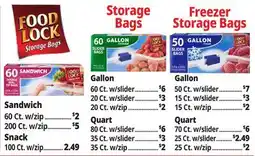 Ocean State Job Lot Food Lock Storage Bags offer
