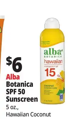 Ocean State Job Lot Alba Botanica SPF 50 Sunscreen offer
