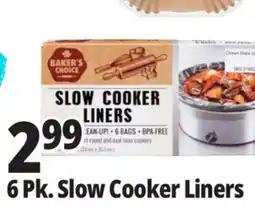 Ocean State Job Lot Baker's Choice Slow Cooker Liners 6 Count offer
