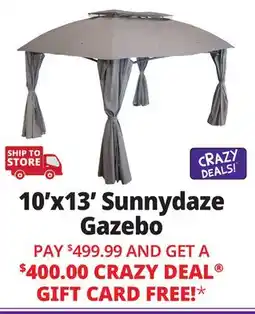 Ocean State Job Lot Sunnydaze 12.6' x 9.1' Soft Top Patio Gazebo with Screens and Privacy Walls Blue offer