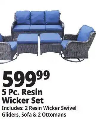 Ocean State Job Lot 5 Pc. Resin Wicker Set offer