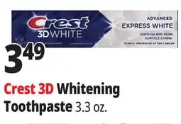Ocean State Job Lot Crest 3D Whitening Toothpaste offer
