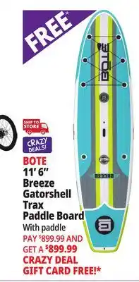 Ocean State Job Lot BOTE 11' 6 Breeze Gatorshell Trax Paddle Board With paddle offer