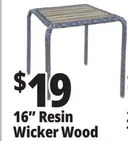 Ocean State Job Lot Outdoor Living Resin Wicker Side Table with Acacia Wood Top offer