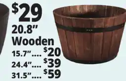 Ocean State Job Lot Whiskey Barrel Wood Planter 31.5 offer