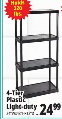 Ocean State Job Lot Maxit 4-Tier Plastic Shelving Unit 48 offer