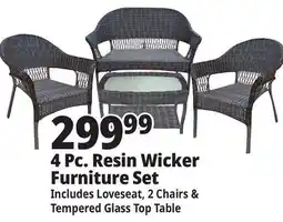 Ocean State Job Lot 4-Piece All-Weather Resin Wicker Set Dark Brown offer